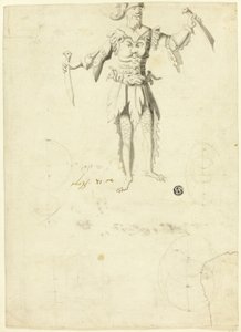 Przebrany mężczyzna z dwoma mieczami autorstwa Unknown artist