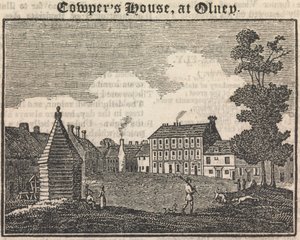 Dom Cowpera w Olney (z tekstem) (z Lustra) [podobny rycina pojawia się w „The Tourist; dziennik literacki i przeciw niewolnictwu”, 28 stycznia 1833, strona 189]; strona 76 (tom pierwszy) autorstwa Unknown artist
