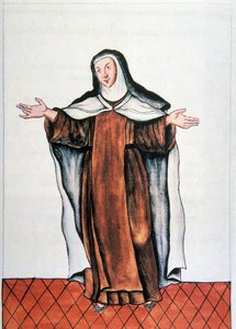 Życie codzienne i zwyczaje Peru: „” Karmelitański dechaussee „” Akwarela zaczerpnięta z książki „Trujillo del Peru” Baltasara Martineza Companona y Bajanda, biskupa Trujillo (1782-1785). Madryt z XVIII wieku. Biblioteca del Palacio Real autorstwa Unknown artist