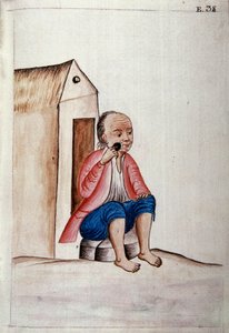 Życie codzienne i zwyczaje Peru: „Indianin golący brodę na wyciągnięcie ręki” Akwarela zaczerpnięta z książki „Trujillo del Peru” Baltasara Martineza Companona y Bajanda, biskupa Trujillo (1782-1785). Madryt z XVIII wieku. Biblioteca del Palacio Real autorstwa Unknown artist