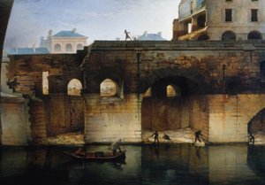 Rozbiórka starego Hôtel-Dieu; "cagnards", w 1878 r. (olej na płótnie) autorstwa Unknown artist