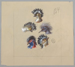 Projektowanie tapet i tekstyliów: ptaki autorstwa Unknown artist