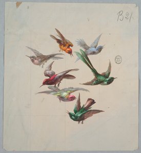 Projektowanie tapet i tekstyliów: ptaki autorstwa Unknown artist