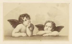 [Detal cherubinów z "Madonny Sykstyńskiej" Rafaela]. autorstwa Unknown artist