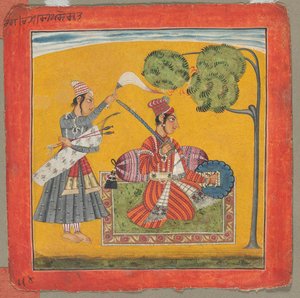 Dipak Raga, jedna z trzydziestu sześciu melodii (Ragamala): uosobienie miłości autorstwa Unknown artist