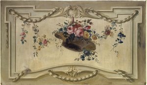 Nakładka na drzwi: kosz kwiatów, między 1769 a 1789 (olej na płótnie) autorstwa Unknown artist