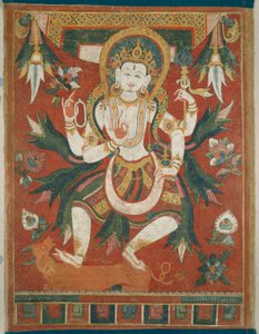 Dwustronnie malowany baner (Paubha) z bogiem Shivą autorstwa Unknown artist