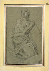 Udrapowana klęcząca kobieta nago autorstwa Unknown artist