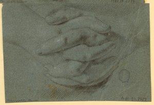 Rysunek: Studium na złożone dłonie autorstwa Unknown artist