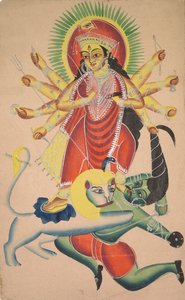 Durga zabija demona Mahisha autorstwa Unknown artist