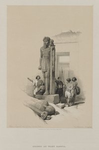 Egipt i Nubia, Tom II: Kolos przed świątynią w Wady Saboua, Nubia autorstwa Unknown artist