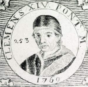 Grawerowanie papieża Klemensa XIV (1705 - 1774). autorstwa Unknown artist