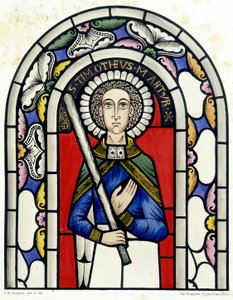 Grawer przedstawiający witraż św. Tymoteusza z kościoła Neuviller. autorstwa Unknown artist