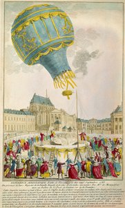 Doświadczenie braci Montgolfier w dniu 19.09.1783 w Versailles Paris. B N autorstwa Unknown artist