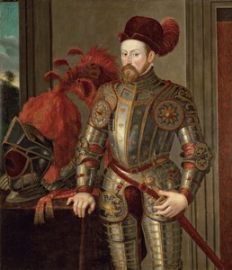 Ferdynand II Tyrolski (Habsburgów), Arcyksiążę Austrii - Portret Ferdynanda II (1529-1595), Arcyksiążę Austrii, Anonim . Olej na płótnie, ok. 1557. Muzeum Historii Sztuki, Wiedeń autorstwa Unknown artist