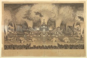 Festiwal sztucznych ogni na cześć małżeństwa autorstwa Unknown artist