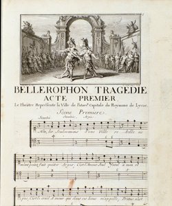 Pierwszy akt „” Bellerophon „” Tragedie Lyrique w pięciu aktach z prologiem Jeana Baptiste Lully (Giovanni Battista Lulli) (Jean-Baptiste) (1632-1687). 1714. autorstwa Unknown artist