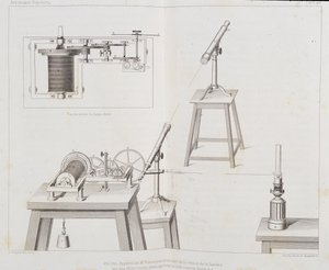 Aparat Fizeau do pomiaru prędkości światła – w „Astronomii popularnej” Francois Arago, Paryż, Wydawnictwo Cide autorstwa Unknown artist