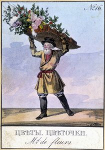 Kupiec kwiatów w Rosji w XIX wieku. autorstwa Unknown artist