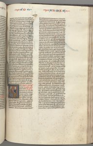 Fol. 357r, Obadiasz, historyczny inicjał V, Obadiasz i Żyd w dyskusji autorstwa Unknown artist