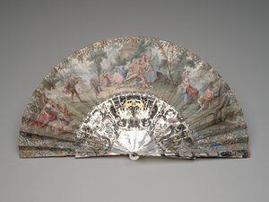 Składany wachlarz ze sceną pasterską, ok. 1740-50 autorstwa Unknown artist