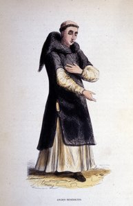 Były benedyktyn. Rycina z albumu na zakony, Paryż autorstwa Unknown artist
