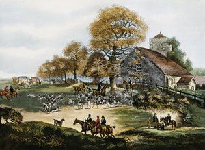 Polowanie na lisy w Surrey w Wielkiej Brytanii autorstwa Unknown artist