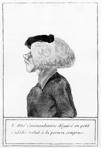 Rewolucja Francuska: po przekazaniu Narodowi majątku duchownego przedstawienie przebranego opata - rycina autorstwa Unknown artist