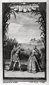 Frontyspis „Les Stratagemes de l’amour” Pierre-Charles (Pierre Charles) Roy librecist francais (1683-1764) dla baletu operowego lub baletu heroicznego Destouchesa Andre Cardinala (1672-1749). 1726. autorstwa Unknown artist