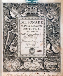 Frontispice del sonare sopra il basso Agostino Agazzari autorstwa Unknown artist
