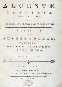 Frontyspis nuty Alceste, opera C. W. Glucka autorstwa Unknown artist