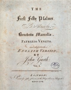 Frontyspis pięćdziesiątych pierwszych psalmów, Benedetto Marcello autorstwa Unknown artist