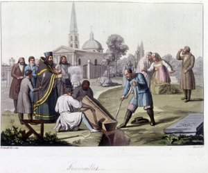 Pogrzeb według obrządku prawosławnego w Rosji - w „Starym i współczesnym stroju”” autorstwa Unknown artist