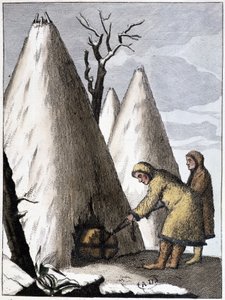 Pogrzeb Samojdów Azji (Mongolia), deb. 19 wiek autorstwa Unknown artist