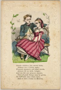 Delikatne dzieci jak słodkie ptaki (walentynka) autorstwa Unknown artist