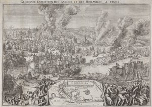 Gloriosa expedição de ingleses e holandeses a Vigos (Vitória do almirante Rooke ao largo de Vigo, 12 de outubro de 1702)polonês autorstwa Unknown artist