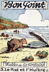 Dobry punkt ilustruje bajka Jeana de La Fontaine „Szczur i ostryga”. autorstwa Unknown artist