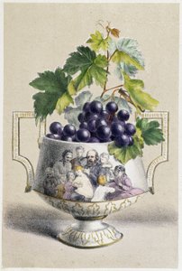Winogronowy puchar symbolizujący jesień autorstwa Unknown artist