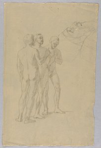 Grupa trzech męskich aktów autorstwa Unknown artist