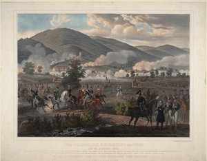 Wojny napoleońskie: bitwa pod Kulmem (obecnie Chlumec) w Czechach (Czechy) 30.08.1813 r. - Rosyjski Pułk Ratownictwa w bitwie pod Kulmem 29 sierpnia 1813 r. - Anonim - ok. 1813 - Litografia kolorowa - 59x75,6 -Prywatna kolekcja autorstwa Unknown artist