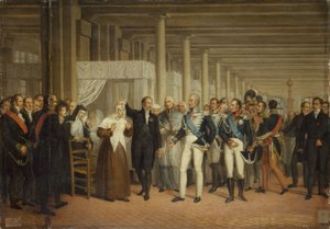 Guillaume Dupuytren (1777-1835), w Hôtel-Dieu, prezentuje Karolowi X operację oka, ok. 1825 r. (olej na płótnie) autorstwa Unknown artist