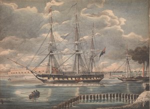 HMS "Active" (litografia, kolorowana) autorstwa Unknown artist