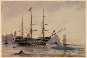 HMS Victory Portsmouth, 24 października 1858 r. autorstwa Unknown artist