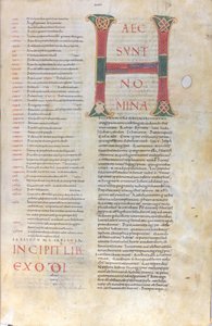 Haec sunt nomina: Wstęp do Księgi Wyjścia, XI wiek (miniatura, rękopis błoniasty) autorstwa Unknown artist