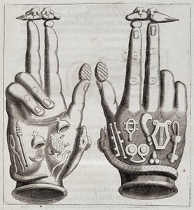 Ręce w „Mensae Isiaca” (przemówienie Wielkiej Matki Bogów, jej pieczęcie, jej klejnoty i amulety oraz niektóre jej figury) autorstwa Unknown artist