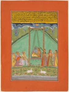 Hindol Raga, strona z zestawu Garland of Musical Ragas (Ragamala) autorstwa Unknown artist