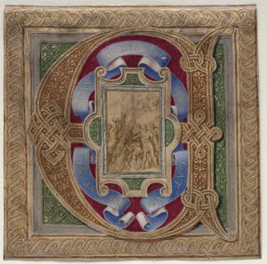 Historyczny inicjał (E) wycięty z mszału Colonna: Męczeństwo św autorstwa Unknown artist