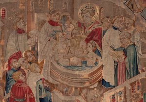 Historia św. Piata i św. Eleutery, scena 6 Szczegół poł. Scena chrztu. autorstwa Unknown artist