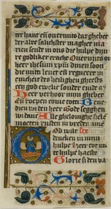Iluminowany inicjał "G" z Biblii historycznej autorstwa Unknown artist