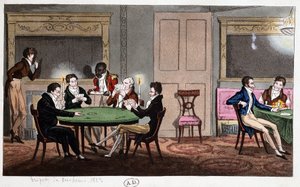 W angielskim klubie: „Cheating Tripot”, Anglia autorstwa Unknown artist